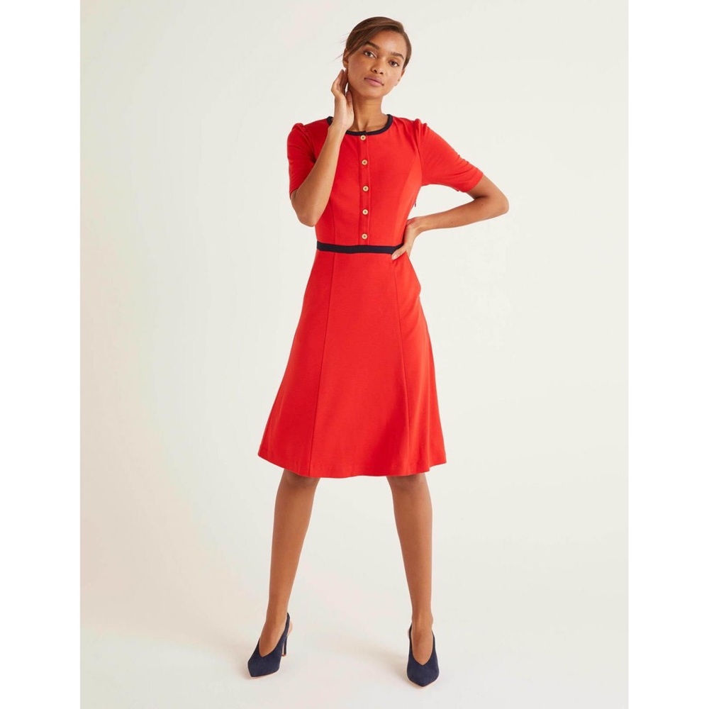 Boden Maria Ponte Dress in Post Box Red